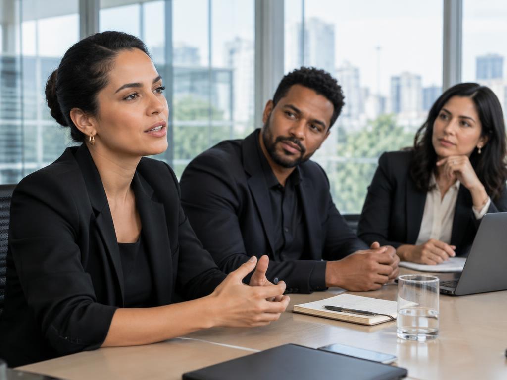 Profissionais em uma reunião de negócios